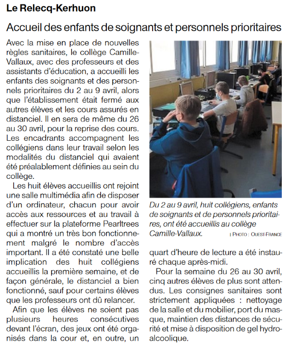 Ouest-France du 17 avril 2021