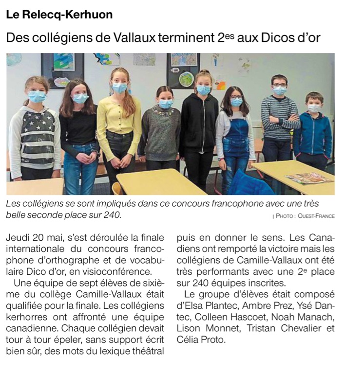 Ouest-France du 2 juin 2021