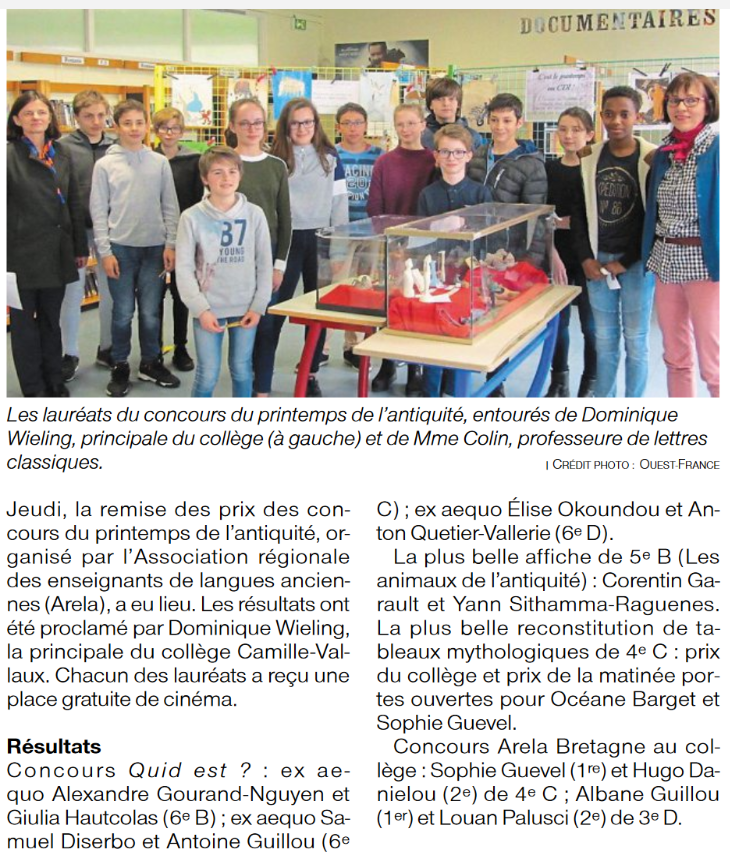 Ouest-France du 7 avril 2019