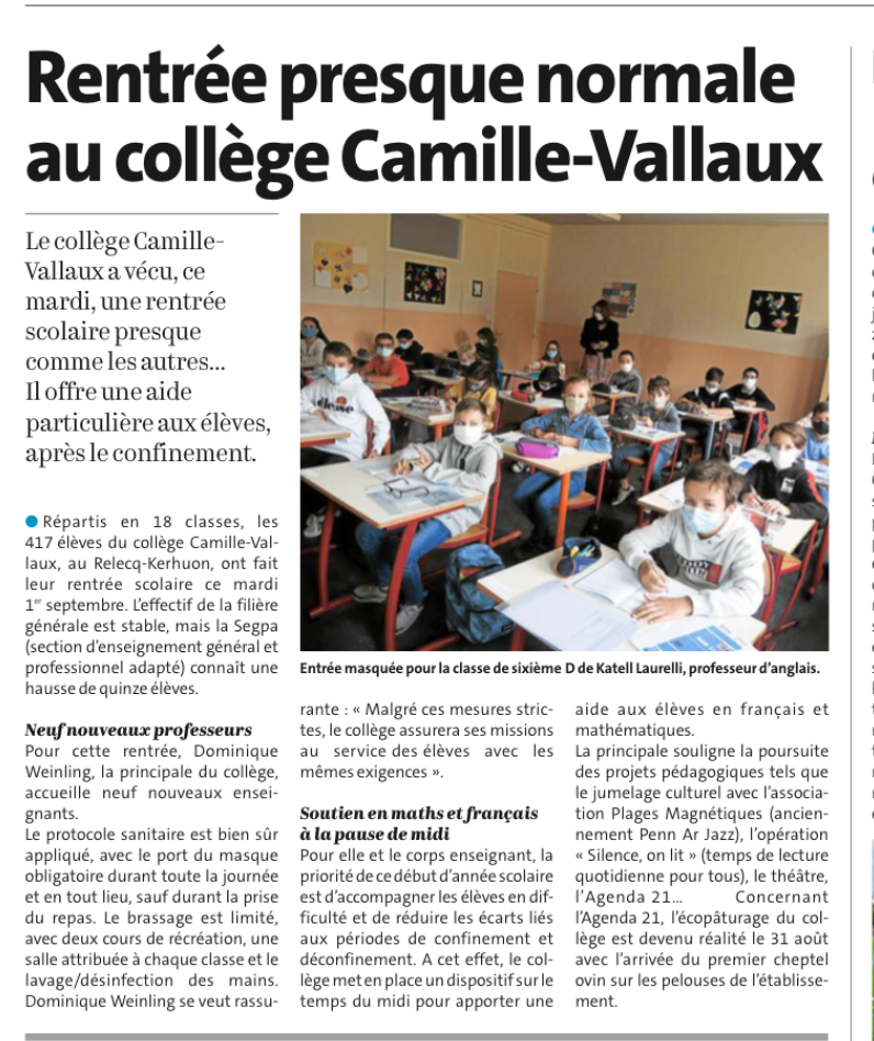 Télégramme 3 septembre 2020